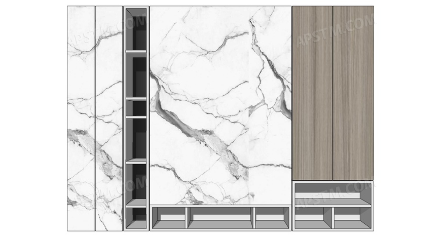 现代石材电视背景墙sketchup模型su下载下载 其他 图米网